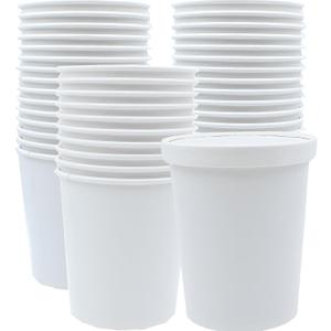 30 Pack 32oz Paper Ice Cream Bowls, White Paper Soup Containers with Lids, Microwave & Freezer Safe Food Cups, Large Takeout To Go Containers for Wedding, Restaurant Supplies