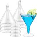 TOFLEN 24 Pack Plastic Martini Glasses 7 oz Cocktail Glasses, Small Reusable Dessert Cups, Clear Stemmed Dessert Shot Glasses for Party Wine, Champagne, Margarita and Appetizers