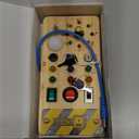 Hoarosall Montessori Wooden Busy Board with 8 LED Light switches, Sensory Toys Light Switch Travel Toys for 1+ Year Old Baby and Toddler