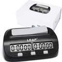 LEAP Chess Clock Digital Chess Timer Professional for Board Games Players Count Up/Down Timer with Alarm Function Black (Official Store)