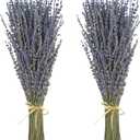 Dried Lavender 2 Bunches 100% Fresh Natural Purple Bouquet Flowers for Bathroom Photo Props Crafts Decoration, 15-17" for Shower Weeding Vase Decor, Home Fragrance(200-220 Stems(100g/3.5oz Total))