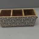 NIRMAN Mango Wood 3 Compartment Multi Purpose Utensil Cutlery Racks for Cutlery, Napkins, Cups Caddy Organizer (11" x 4" x 4.5")
