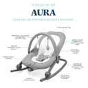 Baby Delight Aura Deluxe | Portable Baby Bouncer for Infants | Baby Rocker | Quilted Charcoal Tweed