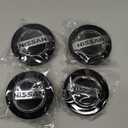 4PCS Wheel Center Caps for Nissan, 54mm/2.12" Car Wheel Hub Caps ABS Rim Center Hub Cover (Black)