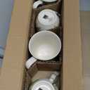 222 Fifth Adelaide Moss 16-Piece Porcelain Dinnerware Set  Service for 4, Plates, Bowls & Mugs, Hand-Applied Decal, Microwave & Dishwasher Safe, for Everyday Dining & Entertainment