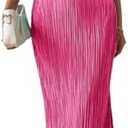 LIGHT DOT Women's Summer Dress Plisse Maxi Tube Bodycon Dress Back Tie Beach Resort Vacation,M