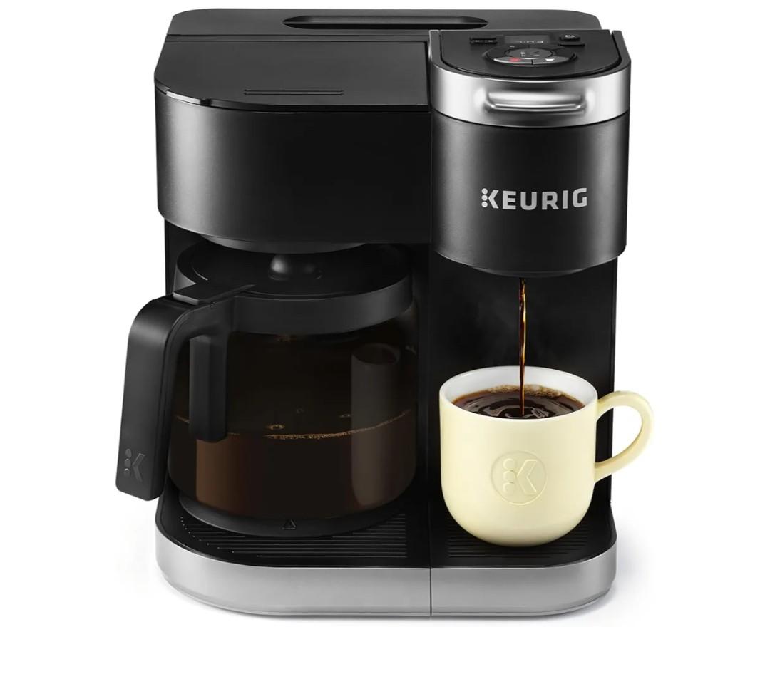 Keurig K-Duo Single Serve K-Cup Pod & Carafe Coffee Maker, with Multiple Brew Sizes, 60oz Removable Reservoir, Programmable Auto Brew Carafe, Black