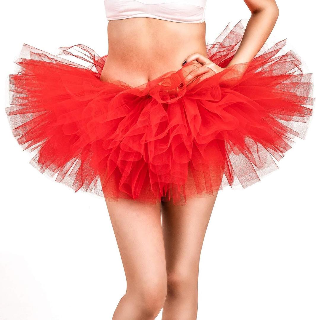 Tutu for Women Adult Tulle Skirts Costume for Women 6 Layered Womens Tutu Skirts for Girls Halloween Ballet (Small-Medium)