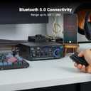 Stereo Receiver & Amplifier Home Audio Amp, AK45 Bluetooth Receiver for Home Stereo, 300Wx2, Bluetooth 5.0, 2 Channel, w/FM & Karaoke, w/USB/SD/RCA/MIC/FM in, w/Remote, for Garage Party Market