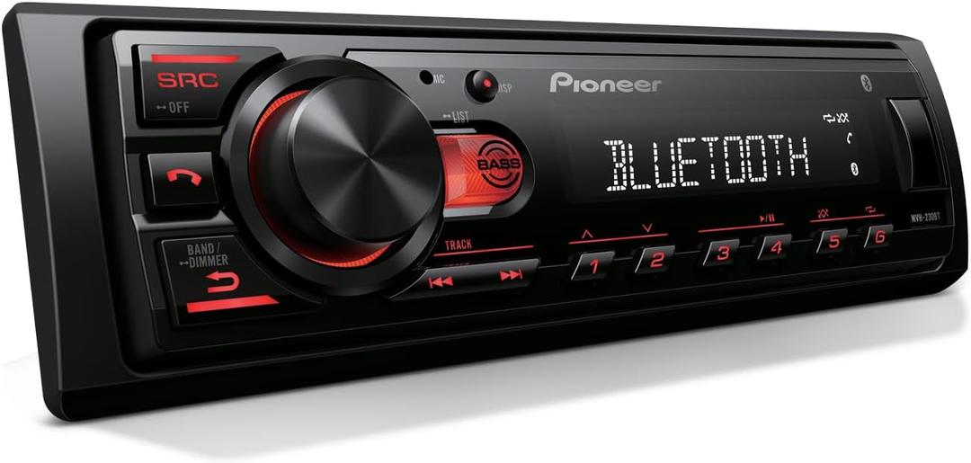Pioneer MVH-S230BT 1-Din Digital Media Receiver  Bluetooth, USB, 50W x 4 Output, AM/FM Radio, iPhone/Android Compatible, Front/SW (Mono) Selectable RCA Output