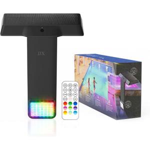 JJX Solar Pool Lights, 150 Wide Angle Double Brightness Magnetic Pool Lights for Above Ground & Inground Pools, IP68 Waterproof Solar + Type-C Charging, 20 Color Modes