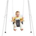 Baby Swing, Toddler Swing, Baby Swing with Stand, Swing Set for Infant, Outdoor Indoor Swing Set with Canvas Cushion Seat