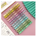WRITECH Retractable Highlighters Assorted Colors: Chisel Tip Click Aesthetic Highlighter Marker Pens Pack Multi Colored Ink No Bleed Smear for Highlighting Journaling (12ct Neutral)