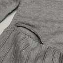 Women's Sweater Dress Long Sleeve Mock Neck Crochet Flared Ruffle Hem A-Line Pleated Mini Dress, L