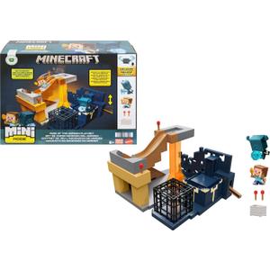 Mattel Minecraft Mini Mode Playset, Rise of the Warden Set with 2 Minis including Steve & Warden Figures & DLC Code