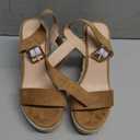 VICKIVICKI Wedges for Women Platform Sandals Wedge Heels for Sandals Comfortable Summer Espadrille Shoes Ankle Strap&Open Toe (7, Khaki-1#)