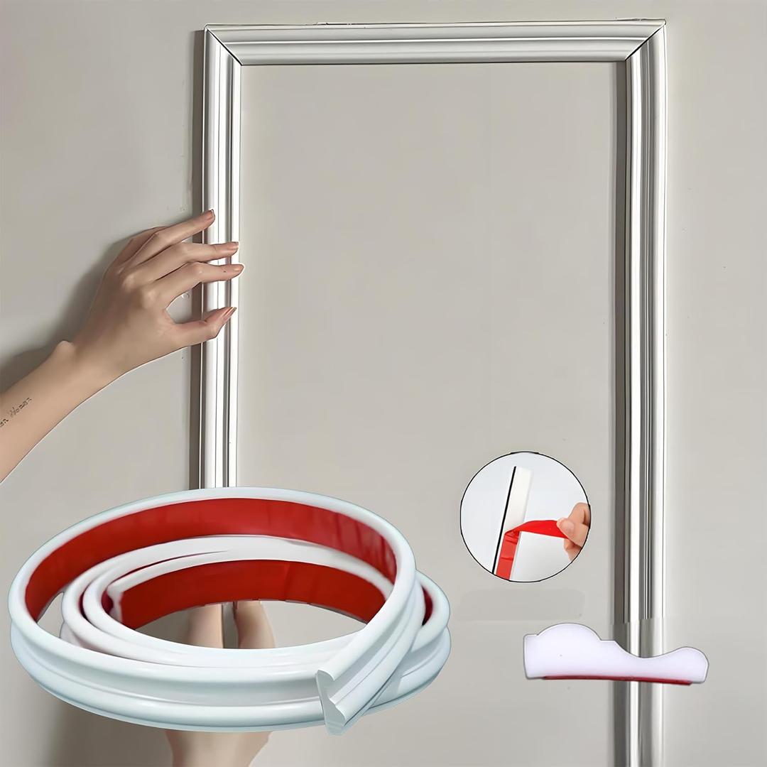 20FT x 1.6IN Peel and Stick Wall Molding Trim, TPE Rubber Flexible Chair Rail for Mirror Frames, Doors & Home Decor - Matte White 