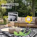 OLANLY Outdoor Rug Waterproof 5x8 ft, Reversible Outdoor Plastic Straw Rug, Boho Patio Rug, Indoor Outdoor Carpet, RV Mat Outside for Patio, Camp, Picnic, Balcony, Deck, Backyard, Black & White