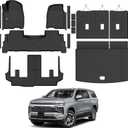 Floor Mats for 2021-2025 2026 Chevrolet/Chevy Suburban/GMC Yukon XL 7 Seats with Cargo Liner All Weather TPE Protection Floor Liners Full Set with Trunk Mat for Chevrolet Suburban Accessories