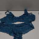 Avidlove Women's Lingerie Set Lace Bra and Panty Sets 2 Piece Lace Babydoll Outfits Blue Green, XXL