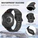 Bands Compatible with Samsung Galaxy Watch 8 Band 40mm 44mm/Galaxy Watch 8 Classic Band 46mm, Soft Silicone Waterproof Sport Strap Replacement Wristband for Women Men