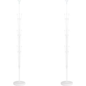 Balloon Column Stand Kit Set of 2 - Balloon Stand with Base, and Pole,Balloon Tower Backdrop Decoration for Wedding, Baby Shower, Birthday Party, or Bachelorette Parties (White)