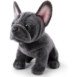 Bulldog Stuffed Animals Realistic Dog,9" Dog Stuffed Animals Soft Cuddly Gray Bulld og Stuffed D og Plush,Puppy Plush Toys for Kids Girls Boys Huggable & Washable