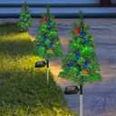 Solar Christmas Tree Garden Stake Lights Waterproof Christmas Decorations Tree Lights Outdoor Xmas Tree Light Christmas dcor Pathway Lights Patio Yard (Color, 2pcs