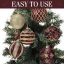 Soulchen 24 Pcs Christmas Balls Ornaments 3.15'' Vintage Hanging Christmas Tree Decor Ball Set for Xmas Tree Decorations Party Home (Dark Brown)