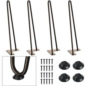 SMARTSTANDARD 16 Inch Heavy Duty Hairpin Furniture Legs, Metal Home DIY Projects for TV Stand, Sofa, Cabinet, etc with Rubber Floor Protectors Bronze 4PCS