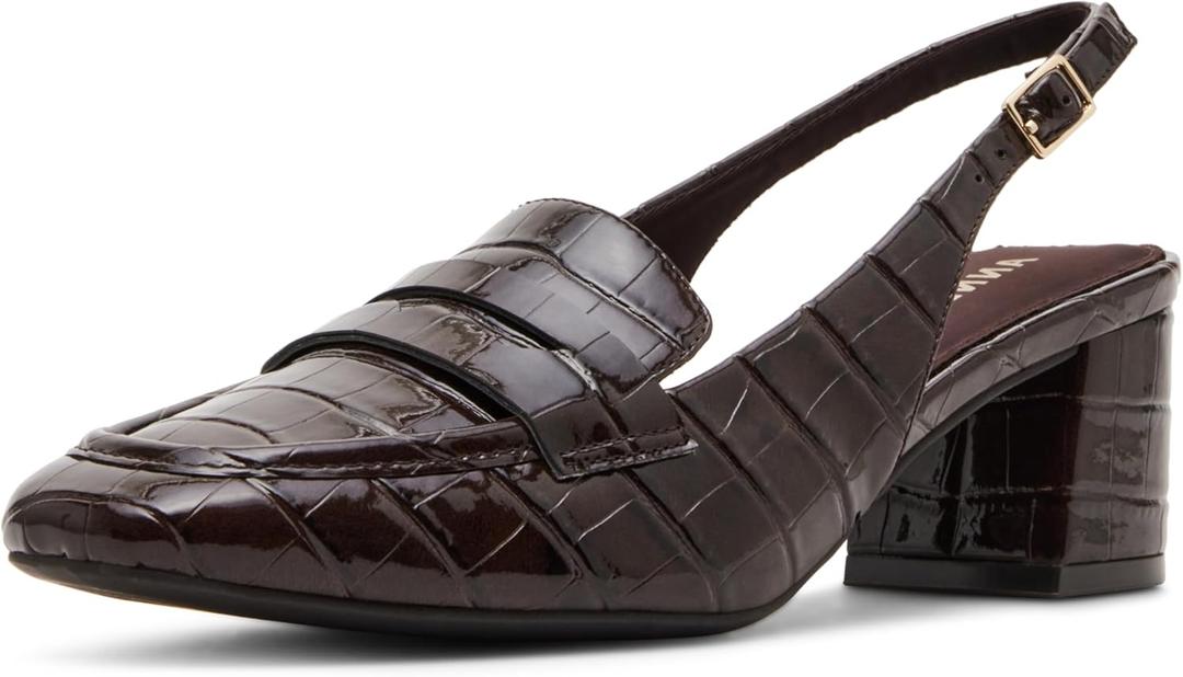 Anne Klein Women's Mona Loafer (5.5, Brown Croc)