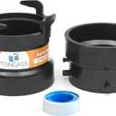 TonGass (Combo Pack) RV Sewer Hose Fitting Adapter to PVC, RV Sewer Connection & Termination Adapter - 3" Hub x Bayonet Hooks with Thread Seal Tape