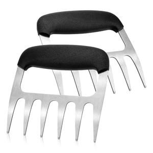 Pack Of 2 iRFKCIOW Meat Shredder Claws, 2 PCS Stainless Steel Meat Claws, Metal Pulled Pork with Handle Turkey Pork Chicken Shredder Tool Accessories for Men Grilling Cooking BBQ Serving