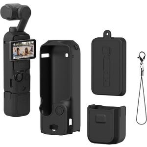 Silicone Protective Case Cover for DJI Osmo Pocket 3 Silicone Sleeve Protective Cover Handheld Gimbal Action Camera Accessories(Black)