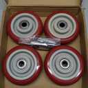 4 Inches Casters Wheels Medium Duty, 4 Packs Bearing 400LBS, Replacement for Platform Trucks Cart Furniture Workbench, Red PVC