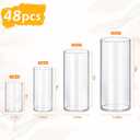 48 Pack Glass Cylinder Vases 4,6,8,10 Inch Tall Clear Flower Vase Hurricane Floating Candle Holder for Table Centerpiece Wedding Home Decor