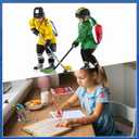 Paterr 102 Pcs Hockey Party Favor Supplies Set Include Hockey Drawstring Bags Silicone Bracelets Badge Buttons Spiral Notebooks Pencils and Erasers Bookmarks and Stickers for Gifts