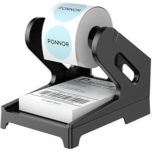 PONNOR Label Holder Thermal Shipping Label Holder for Rolls and Fanfold Labels Stand Desktop Printer DIY Accessory Business Supplies for Home, Office(Blue)