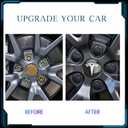 Black & Silver Car Wheel Center Cap Kit Compatible for Tesla 3 & Model Y  4 Hub Center Caps + 22 Lug Nut Covers