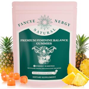 2 x Premium Feminine Balance Gummies for Women - Vaginal Probiotics with Hawaiian Pineapple, PH Balance for Women Support, Delicious Pineapple Gummies for Women's Wellness - 60 Count