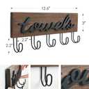 Mkono Towel Holder Wall Mounted Towel Racks for Bathroom Farmhouse Decor Rustic Wood Towel Hooks Hang Towels Bathrobe Coat Clothing 12.6" x 5.2" Bath Towel Hanger Storage Organizer