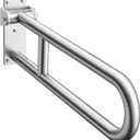 Toilet Grab Bar, Flip Up Foldable Bathroom Safety Handrail, Wall Mounted 304 Stainless Steel Support Rail for Elderly Seniors Handicap Toilet Assistance（24inch）