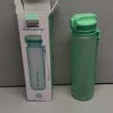 32oz Water Bottle with Time Marker, Motivational Drinking Bottle with Strap, BPA-Free Leak-Proof, Encouraging Water Bottle Time to Drink Water for Gym School Office Travel (Light Green)