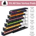 FlagShip 6-Tier Vertuo Pod Holder for Nespresso - 60+ Capsule Max Capacity Metal Rack, Ultra-Efficient Corner Storage Space Saving Design