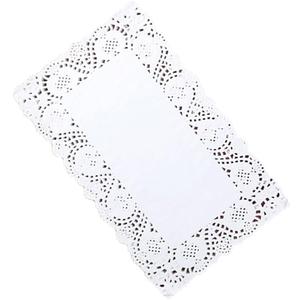 Rectangle Paper Doilies - 8inch x 12inch White Lace Disposable Paper Doilies - for Crafts,Cakes,Food, Desserts, 100 PCS