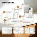 Acrylic Display Risers 8 Pcs - Clear Acrylic Shelves & Display Stand, Rectangular Risers for Cupcake, Retail & Desktop, 4 Sizes (7", 8", 9")