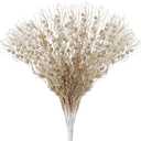 Joyhalo 24 Pack Christmas Tree Picks and Sprays, Christmas Tree Filler Decorations, Christmas Glitter Berry Stem Ornaments, Glittery Twigs, Picks, Branches for Christmas Tree (Champagne)