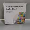 10 Tiers Macaroon Tower Stand, Round Macaron Tower Cake Display Rack Plastic Cupcake Stand Macarons Desserts Serving Tray for Birthday Wedding Party Decor (10 Tiers) (Transparent)