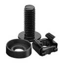 50-Pack M6 x 16mm Computer Rack Mount Cage Screws, Nuts & Washers for Server Cabinet - Black