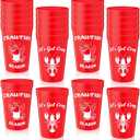 Honeydak 24 Pcs Crawfish Boil Cups 12 oz Disposable Plastic Lobster Cups Bulk Crawfish Boil Party Supplies Seafood Party Favors Lobster Feast Birthday Table Decorations, Red